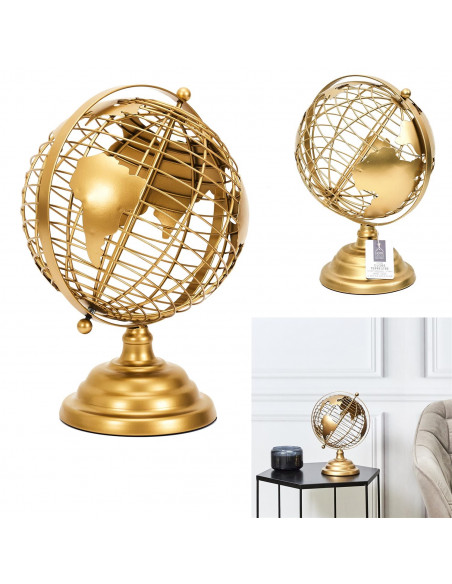 INTESI GLOBUS METALOWY ZŁOTY 28CM