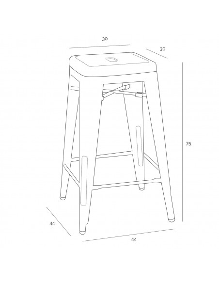 D2.DESIGN HOKER PARIS 75CM. ŻÓŁTY INSP. TOLIX