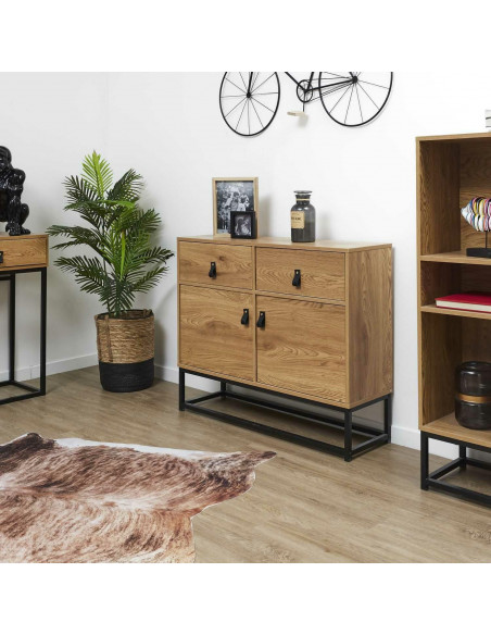 INTESI KOMODA ABBOTT DĄB/CZARNA