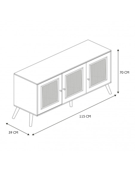 INTESI KOMODA BALI TRZYDRZWIOWA NATURALNA