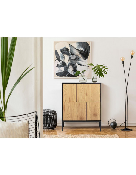 ACTONA KOMODA SEAFORD IV CZARNA DĄB NATURALNY