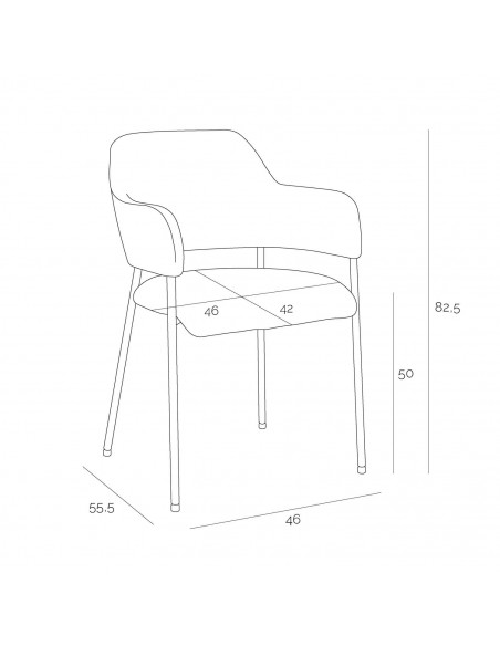 INTESI KRZESŁO GATO CIEMNOSZARE