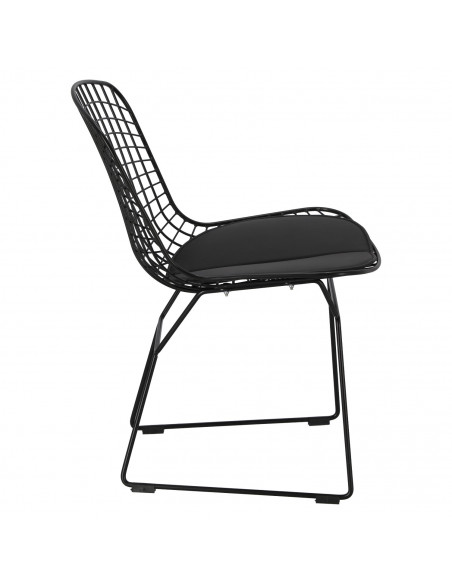 D2.DESIGN KRZESŁO HARRY CZARNE / CZARNA PODUSZKA