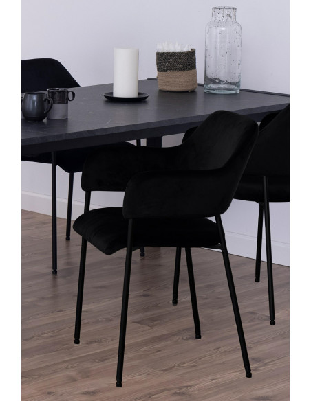 ACTONA KRZESŁO LIMA Z PODŁOKIETNIKAMI CZARNE