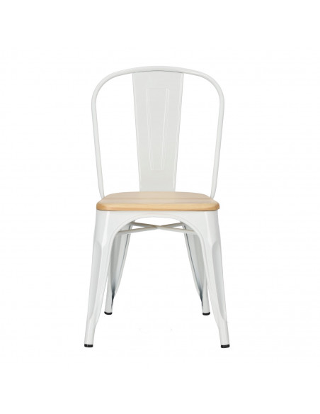 D2.DESIGN KRZESŁO PARIS WOOD BIAŁE SOSNA NATURALNA