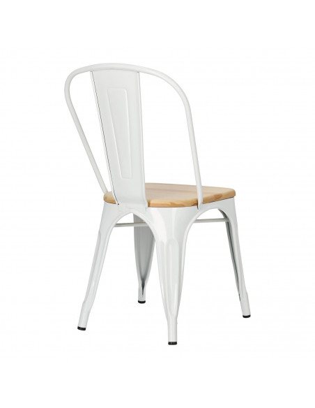 D2.DESIGN KRZESŁO PARIS WOOD BIAŁE SOSNA NATURALNA