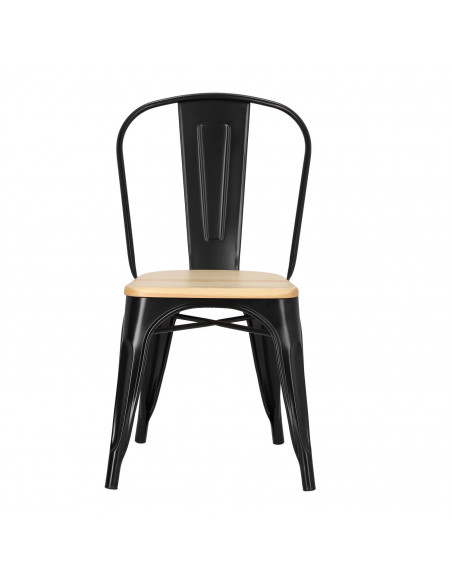 D2.DESIGN KRZESŁO PARIS WOOD CZARNE SOSNA NATURALN