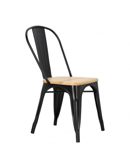 D2.DESIGN KRZESŁO PARIS WOOD CZARNE SOSNA NATURALN