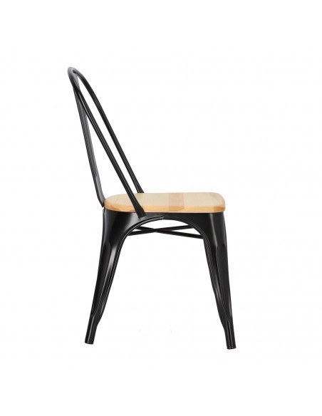 D2.DESIGN KRZESŁO PARIS WOOD CZARNE SOSNA NATURALN