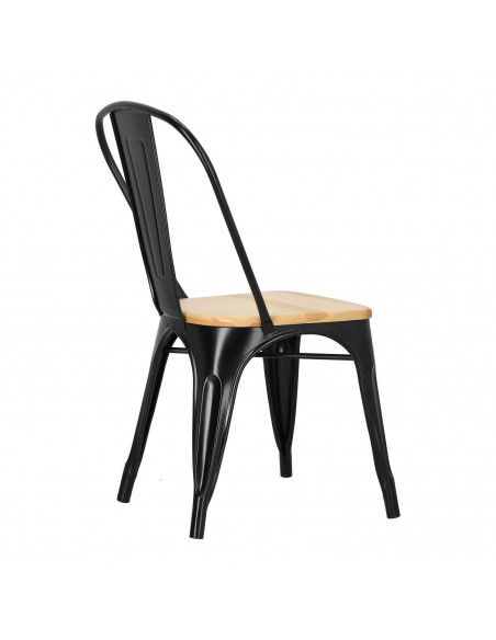 D2.DESIGN KRZESŁO PARIS WOOD CZARNE SOSNA NATURALN