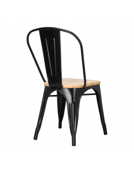 D2.DESIGN KRZESŁO PARIS WOOD CZARNE SOSNA NATURALN