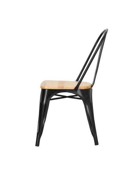 D2.DESIGN KRZESŁO PARIS WOOD CZARNE SOSNA NATURALN