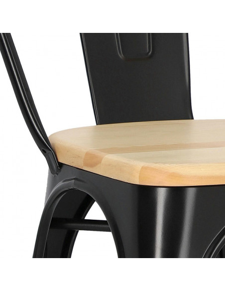 D2.DESIGN KRZESŁO PARIS WOOD CZARNE SOSNA NATURALN