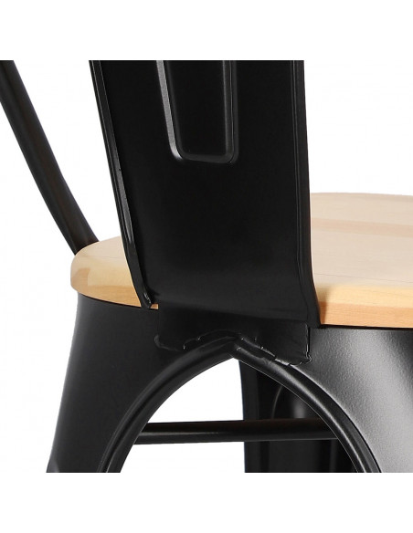 D2.DESIGN KRZESŁO PARIS WOOD CZARNE SOSNA NATURALN