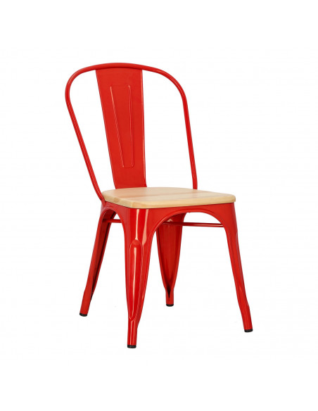 D2.DESIGN KRZESŁO PARIS WOOD CZERWONE SOSNA NATURA