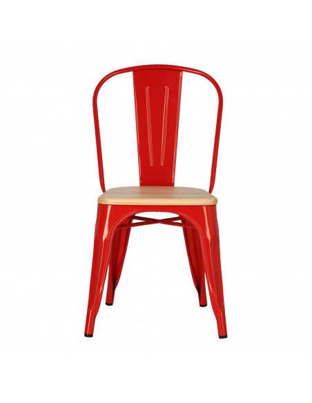 D2.DESIGN KRZESŁO PARIS WOOD CZERWONE SOSNA NATURA