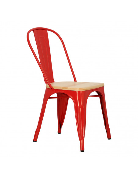 D2.DESIGN KRZESŁO PARIS WOOD CZERWONE SOSNA NATURA