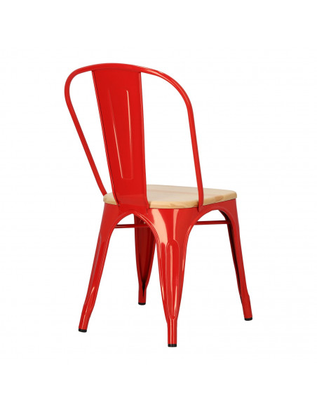 D2.DESIGN KRZESŁO PARIS WOOD CZERWONE SOSNA NATURA