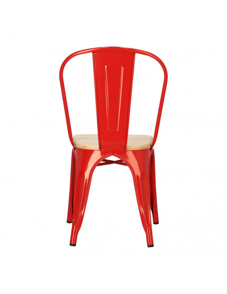 D2.DESIGN KRZESŁO PARIS WOOD CZERWONE SOSNA NATURA