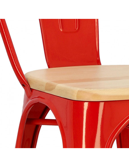 D2.DESIGN KRZESŁO PARIS WOOD CZERWONE SOSNA NATURA