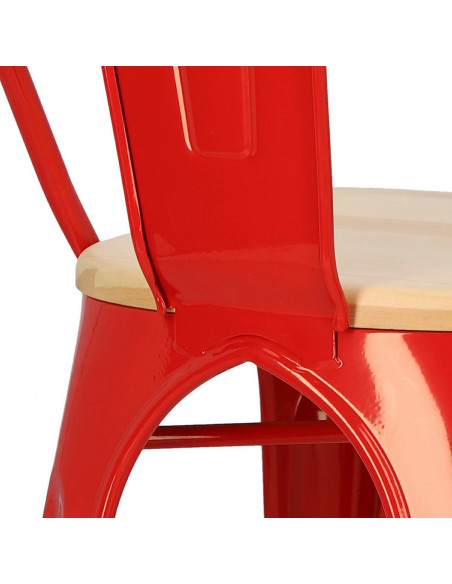 D2.DESIGN KRZESŁO PARIS WOOD CZERWONE SOSNA NATURA