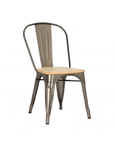 D2.DESIGN KRZESŁO PARIS WOOD METALI. SOSNA NATURAL