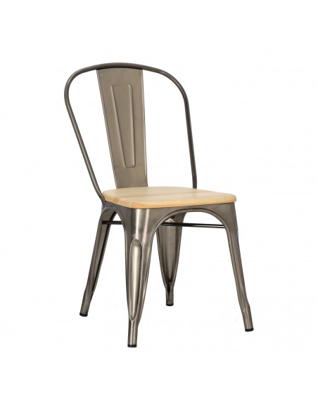 D2.DESIGN KRZESŁO PARIS WOOD METALI. SOSNA NATURAL