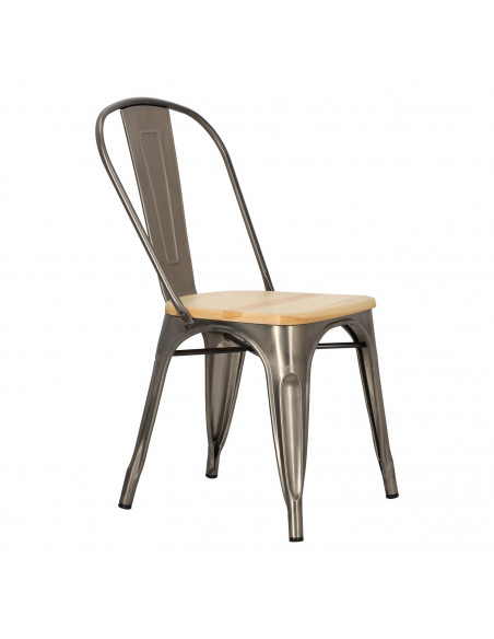 D2.DESIGN KRZESŁO PARIS WOOD METALI. SOSNA NATURAL