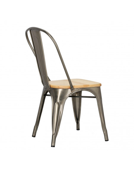 D2.DESIGN KRZESŁO PARIS WOOD METALI. SOSNA NATURAL