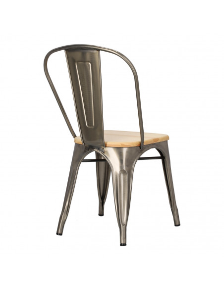 D2.DESIGN KRZESŁO PARIS WOOD METALI. SOSNA NATURAL