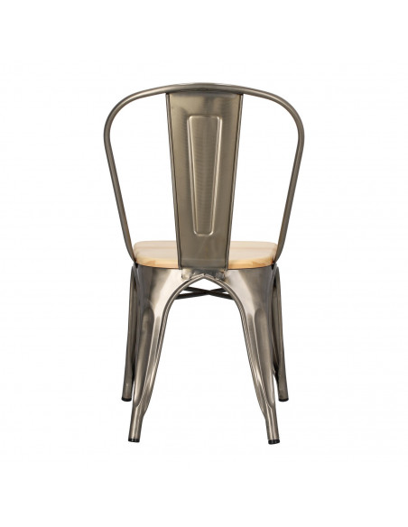 D2.DESIGN KRZESŁO PARIS WOOD METALI. SOSNA NATURAL