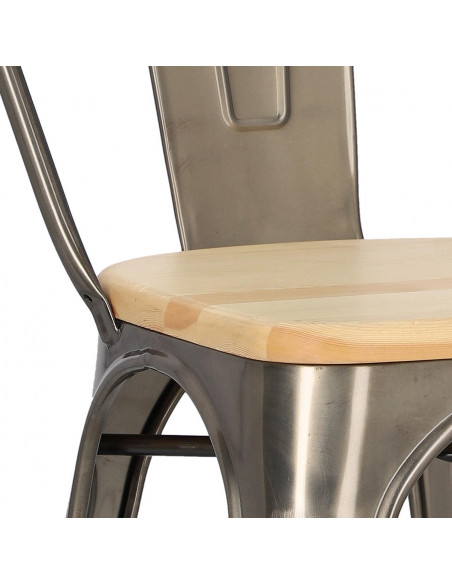D2.DESIGN KRZESŁO PARIS WOOD METALI. SOSNA NATURAL