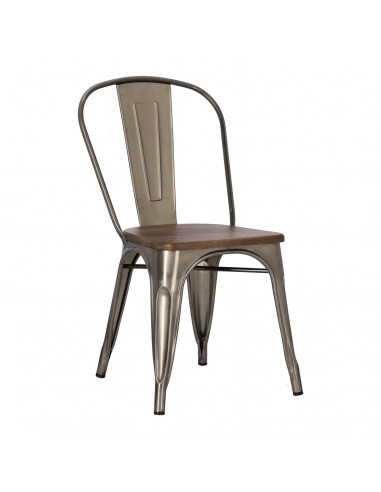 D2.DESIGN KRZESŁO PARIS WOOD METALI. SOSNA ORZECH