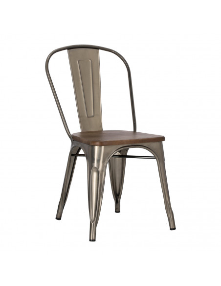 D2.DESIGN KRZESŁO PARIS WOOD METALI. SOSNA ORZECH