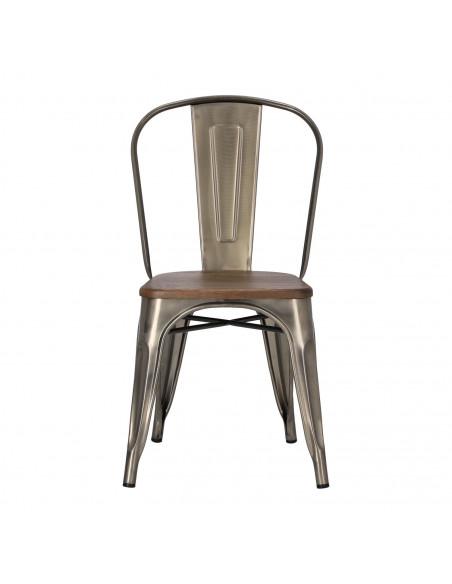 D2.DESIGN KRZESŁO PARIS WOOD METALI. SOSNA ORZECH