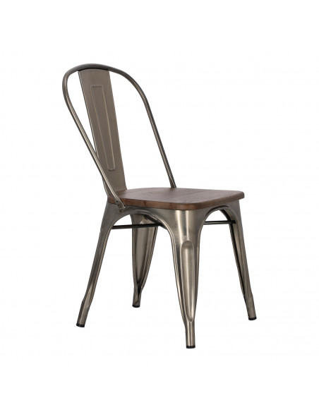D2.DESIGN KRZESŁO PARIS WOOD METALI. SOSNA ORZECH