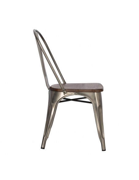 D2.DESIGN KRZESŁO PARIS WOOD METALI. SOSNA ORZECH