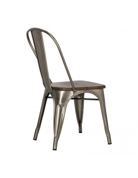 D2.DESIGN KRZESŁO PARIS WOOD METALI. SOSNA ORZECH