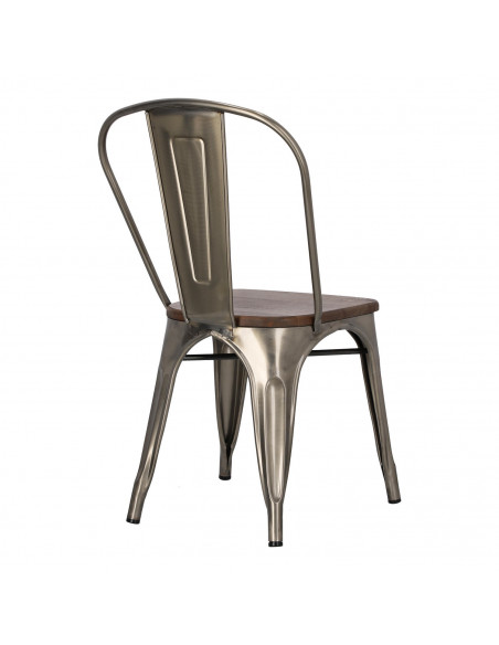 D2.DESIGN KRZESŁO PARIS WOOD METALI. SOSNA ORZECH