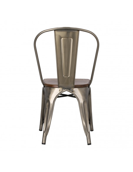 D2.DESIGN KRZESŁO PARIS WOOD METALI. SOSNA ORZECH