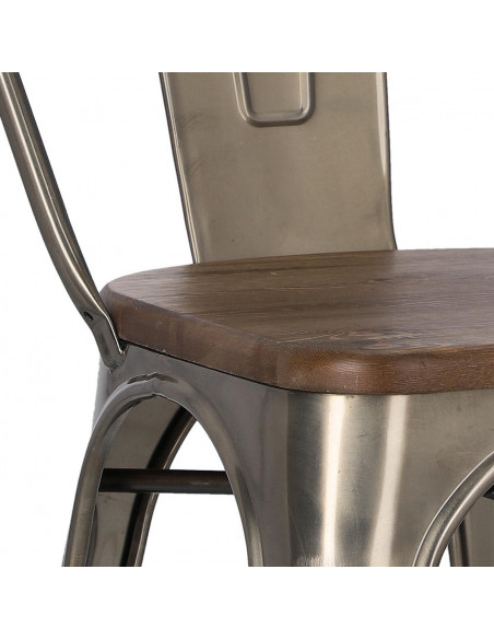 D2.DESIGN KRZESŁO PARIS WOOD METALI. SOSNA ORZECH