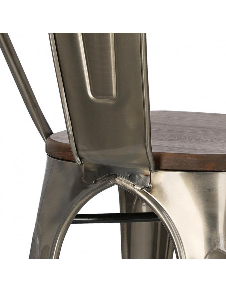 D2.DESIGN KRZESŁO PARIS WOOD METALI. SOSNA ORZECH