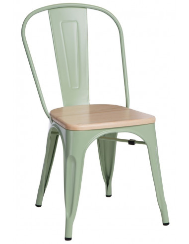 D2.DESIGN KRZESŁO PARIS WOOD ZIELONE SOSNA NATURAL