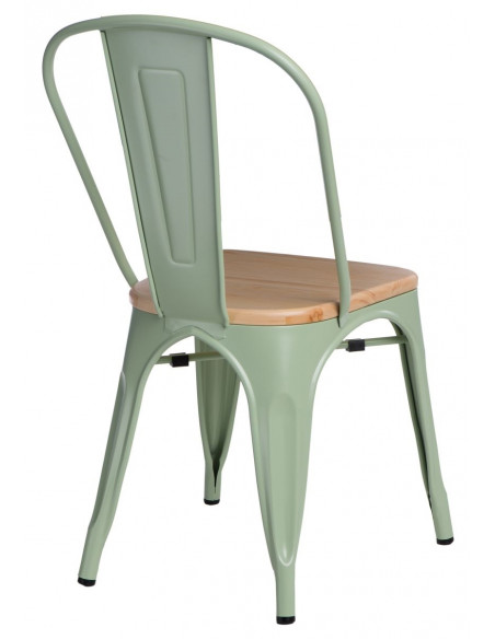 D2.DESIGN KRZESŁO PARIS WOOD ZIELONE SOSNA NATURAL