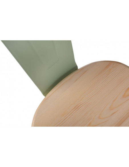 D2.DESIGN KRZESŁO PARIS WOOD ZIELONE SOSNA NATURAL