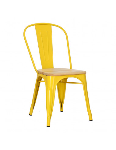 D2.DESIGN KRZESŁO PARIS WOOD ŻÓŁTE SOSNA NATURALNA