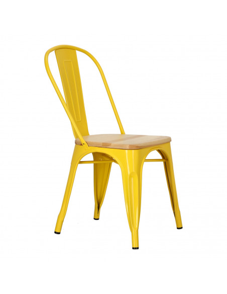 D2.DESIGN KRZESŁO PARIS WOOD ŻÓŁTE SOSNA NATURALNA