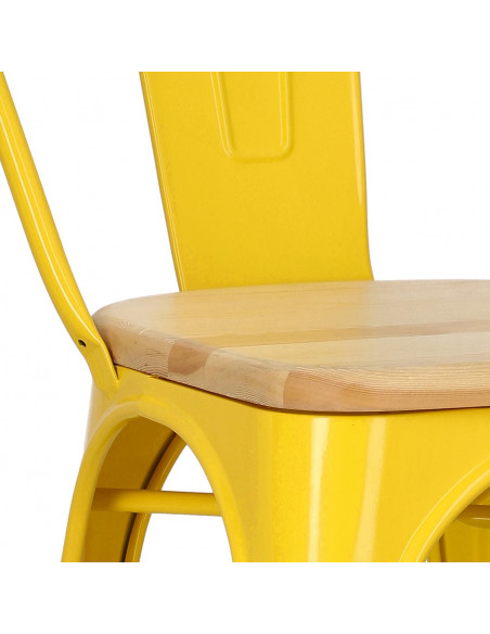 D2.DESIGN KRZESŁO PARIS WOOD ŻÓŁTE SOSNA NATURALNA