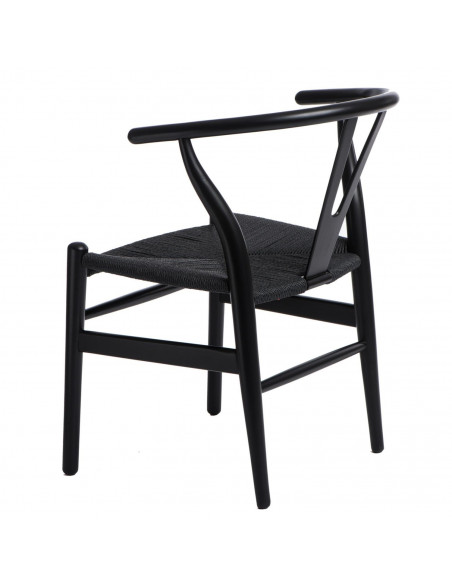 D2.DESIGN KRZESŁO WICKER CZARNE CZARNY INSPIROWANY WISHBONE