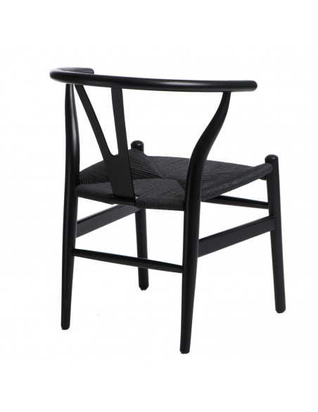 D2.DESIGN KRZESŁO WICKER CZARNE CZARNY INSPIROWANY WISHBONE